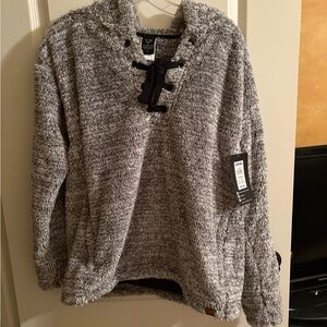 Gray Fuzzy Pullover Sweater
